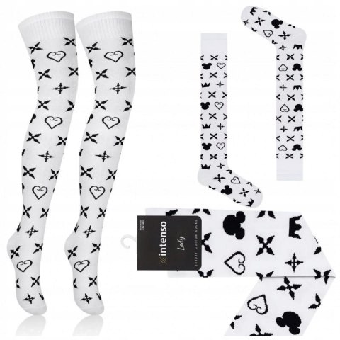 ZAKOLANÓWKI DAMSKIE WZOROWANE BAWEŁNIANE INTENSO LUXURY R.36-40 ZAKOLANÓWKI DAMSKIE WZOROWANE BAWEŁNIANE INTENSO LUXURY R.36-40