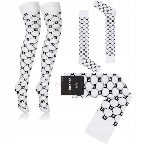 ZAKOLANÓWKI DAMSKIE WZOROWANE BAWEŁNIANE INTENSO LUXURY R.36-40 ZAKOLANÓWKI DAMSKIE WZOROWANE BAWEŁNIANE INTENSO LUXURY R.36-40