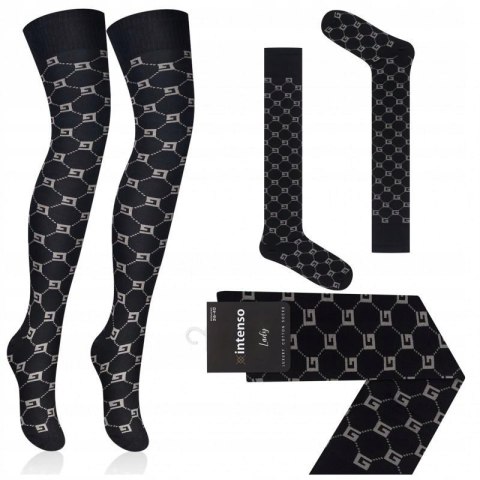 ZAKOLANÓWKI DAMSKIE WZOROWANE BAWEŁNIANE INTENSO LUXURY R.36-40 ZAKOLANÓWKI DAMSKIE WZOROWANE BAWEŁNIANE INTENSO LUXURY R.36-40
