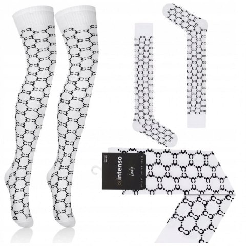ZAKOLANÓWKI DAMSKIE WZOROWANE BAWEŁNIANE INTENSO LUXURY R.36-40 ZAKOLANÓWKI DAMSKIE WZOROWANE BAWEŁNIANE INTENSO LUXURY R.36-40
