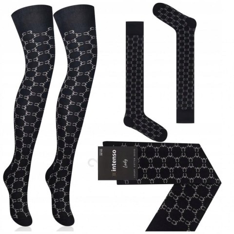 ZAKOLANÓWKI DAMSKIE WZOROWANE BAWEŁNIANE INTENSO LUXURY R.36-40 ZAKOLANÓWKI DAMSKIE WZOROWANE BAWEŁNIANE INTENSO LUXURY R.36-40