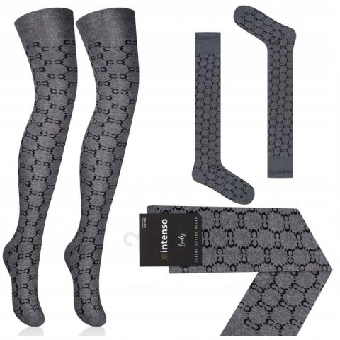 ZAKOLANÓWKI DAMSKIE WZOROWANE BAWEŁNIANE INTENSO LUXURY R.36-40 ZAKOLANÓWKI DAMSKIE WZOROWANE BAWEŁNIANE INTENSO LUXURY R.36-40