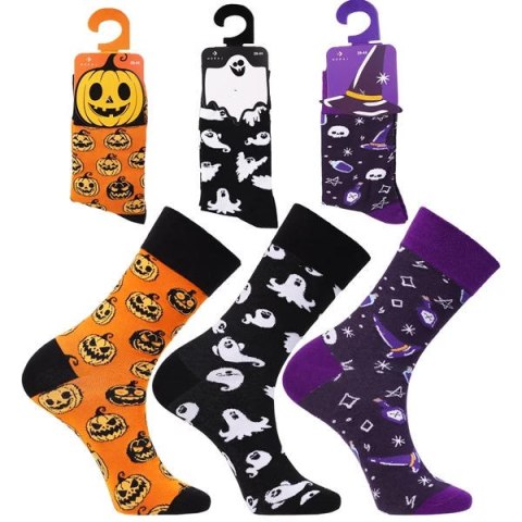 SKARPETY MĘSKIE DŁUGIE Z MOTYWEM HALLOWEENOWYM 2025 CML400-058